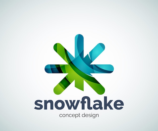 Plantilla de logotipo de copo de nieve de Navidad de vector