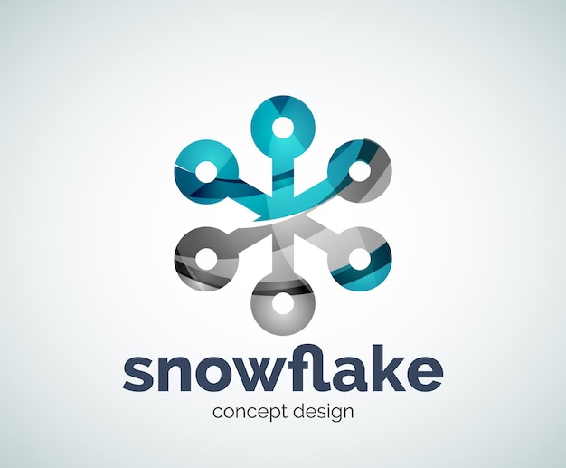 Plantilla de logotipo de copo de nieve de Navidad de vector