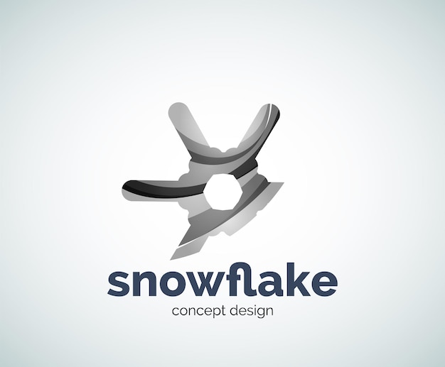 Plantilla de logotipo de copo de nieve de Navidad de vector