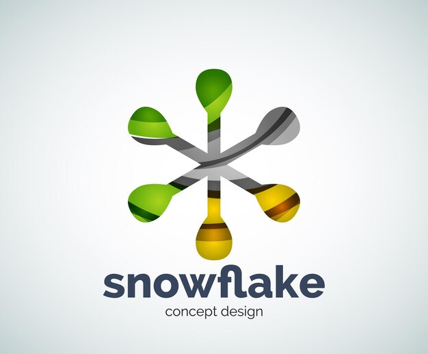 Plantilla de logotipo de copo de nieve de Navidad de vector