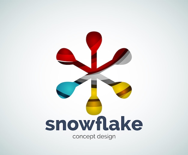 Plantilla de logotipo de copo de nieve de Navidad de vector