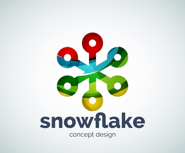 Plantilla de logotipo de copo de nieve de Navidad de vector