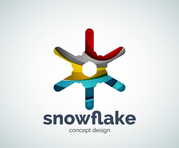 Plantilla de logotipo de copo de nieve de Navidad de vector