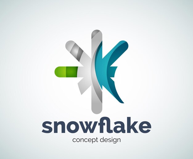 Plantilla de logotipo de copo de nieve de Navidad de vector