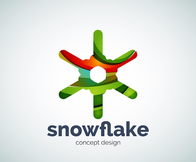 Plantilla de logotipo de copo de nieve de Navidad de vector