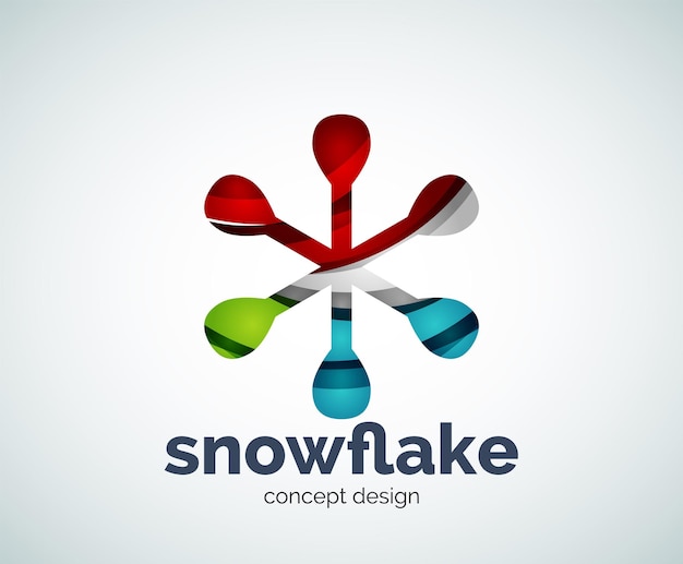 Plantilla de logotipo de copo de nieve de Navidad de vector