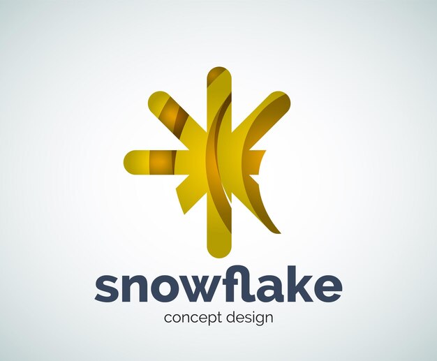 Plantilla de logotipo de copo de nieve de Navidad de vector