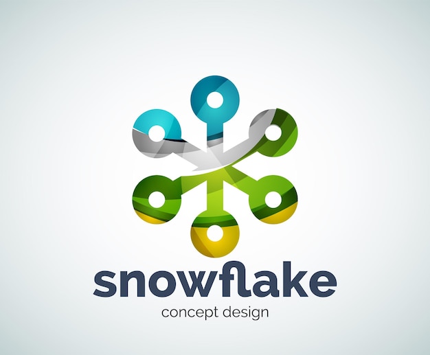 Plantilla de logotipo de copo de nieve de Navidad de vector