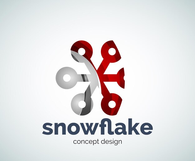Plantilla de logotipo de copo de nieve de Navidad de vector
