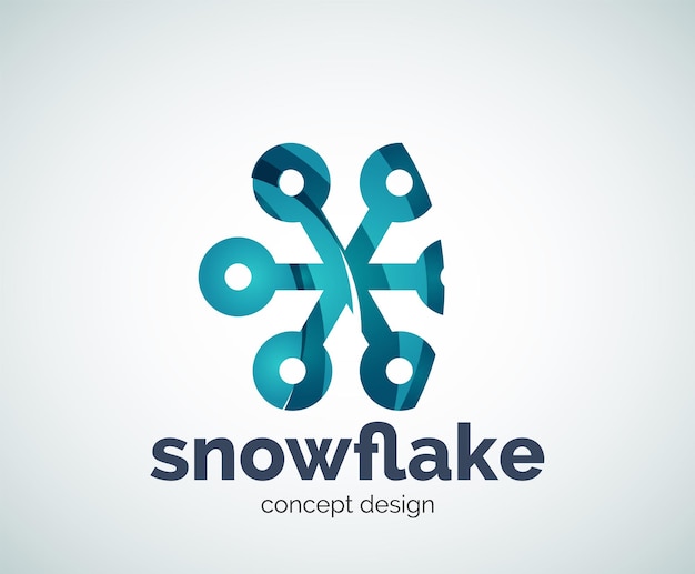Plantilla de logotipo de copo de nieve de Navidad de vector