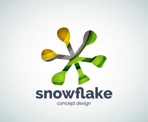 Plantilla de logotipo de copo de nieve de Navidad de vector