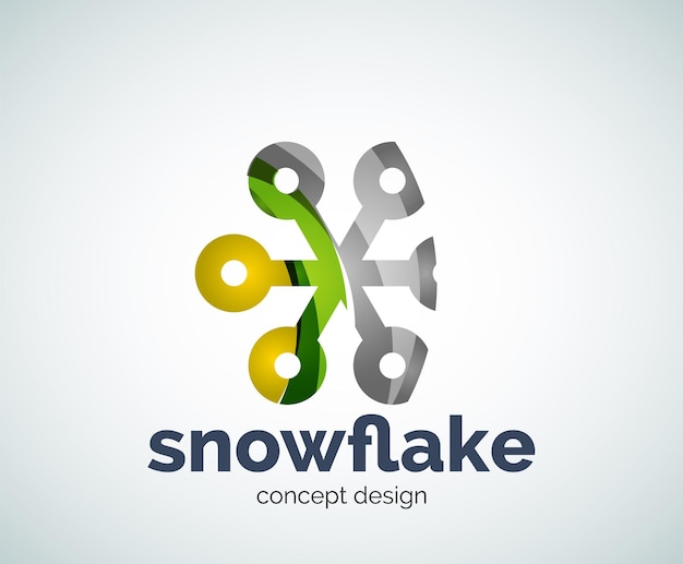 Plantilla de logotipo de copo de nieve de Navidad de vector