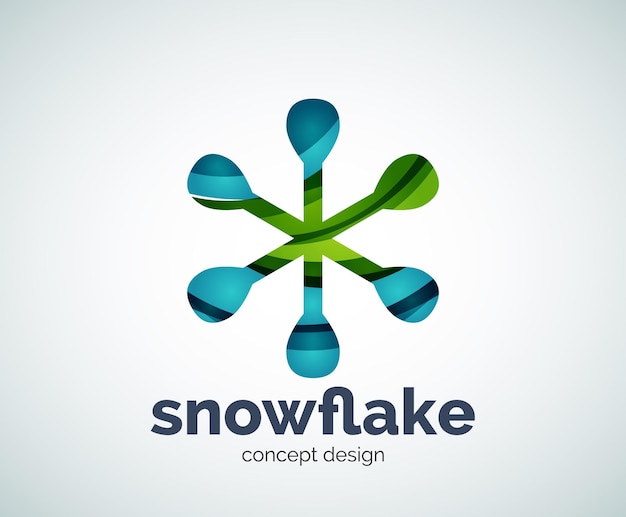 Plantilla de logotipo de copo de nieve de Navidad de vector