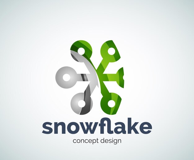 Plantilla de logotipo de copo de nieve de Navidad de vector