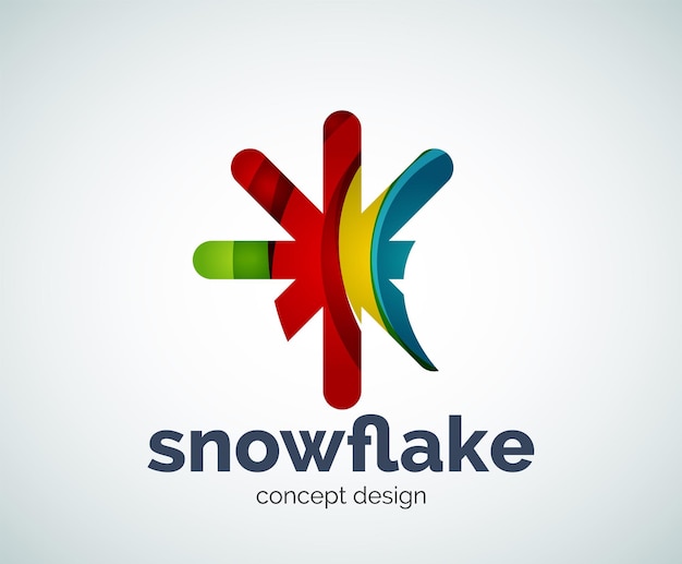 Plantilla de logotipo de copo de nieve de Navidad de vector