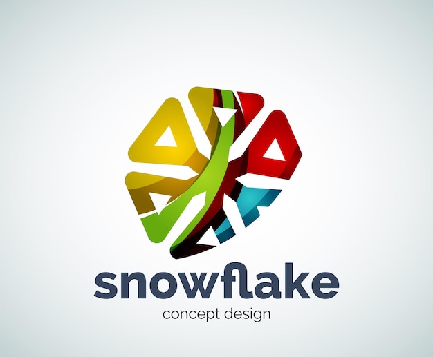 Plantilla de logotipo de copo de nieve de Navidad de vector