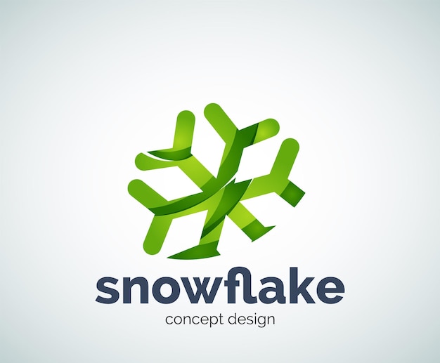 Plantilla de logotipo de copo de nieve de Navidad de vector
