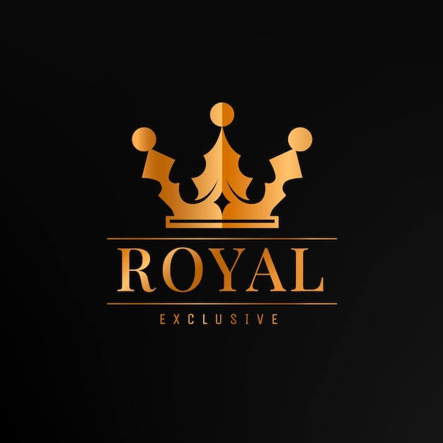 plantilla del logotipo de la corona dorada en gradiente
