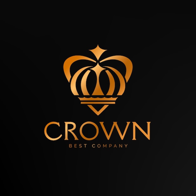 plantilla del logotipo de la corona dorada en gradiente