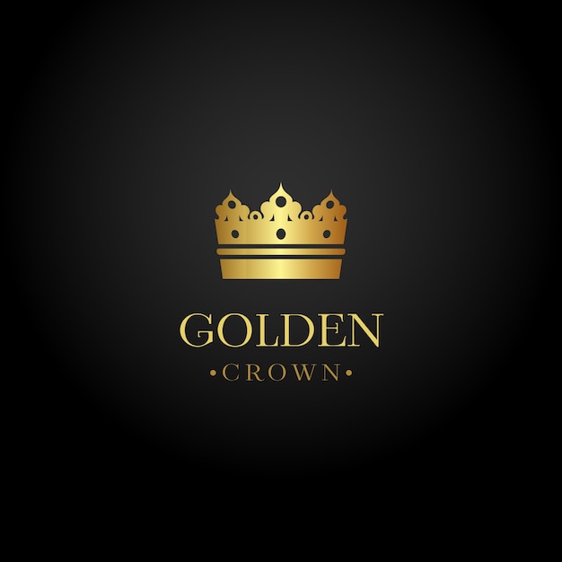 plantilla del logotipo de la corona dorada en gradiente