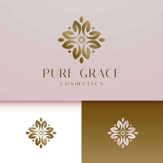 plantilla de logotipo cosmético con gradiente