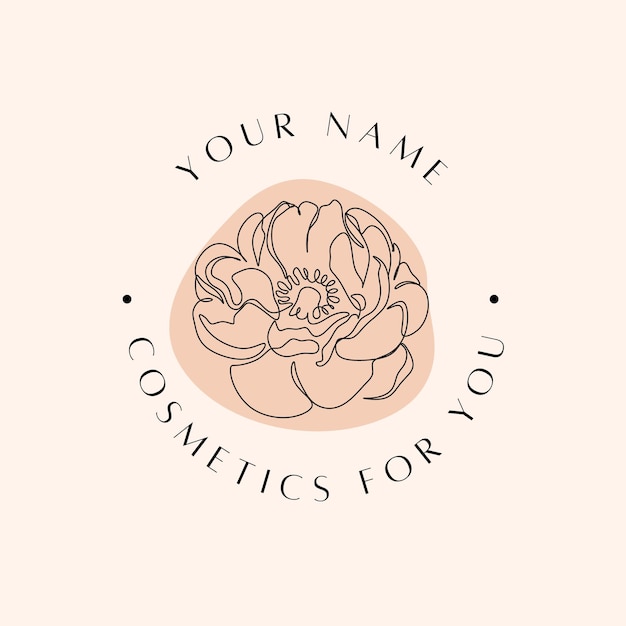 Plantilla de logotipo de cosméticos botánicos de círculo rosa ilustrado