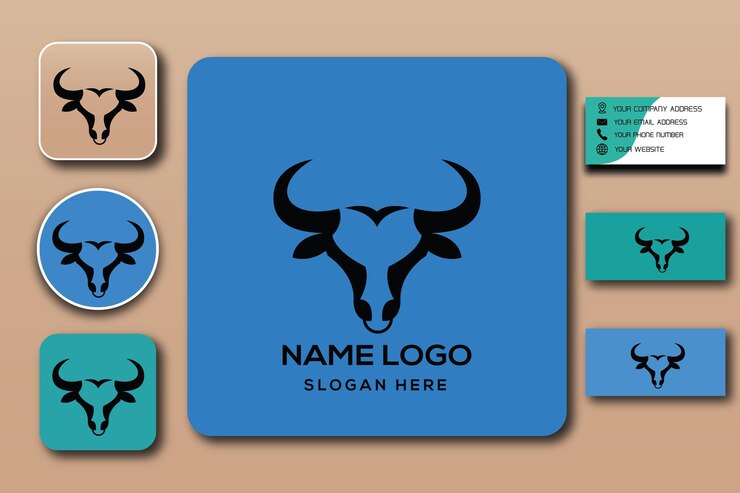 plantilla de logotipo COW vector simple elegante para su empresa y color editable