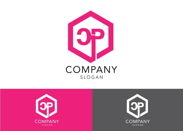 Vector plantilla de logotipo cp de letra inicial de monograma moderno
