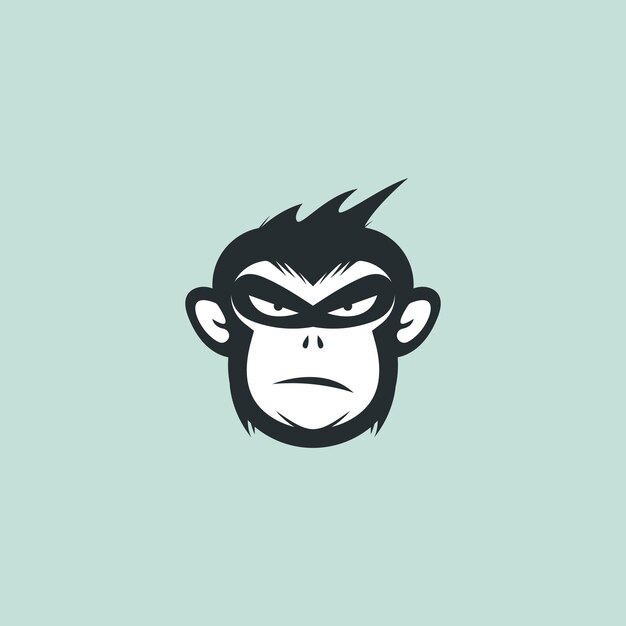 Plantilla de logotipo creativo de silueta de cabeza de gorila