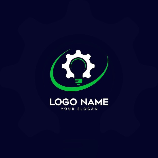 Vector plantilla de logotipo creativo de tecnología con fondo oscuro