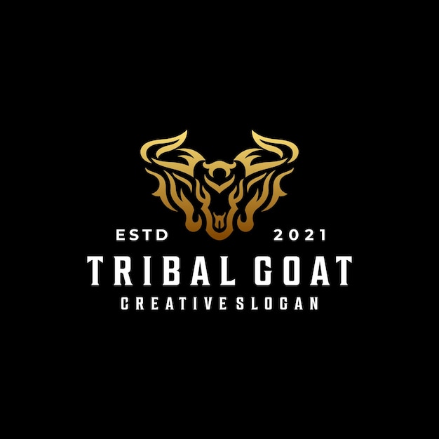 Vector plantilla de logotipo creativo tribal goat luxury hipster