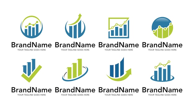 plantilla de logotipo de crecimiento de gráfico de contabilidad financiera