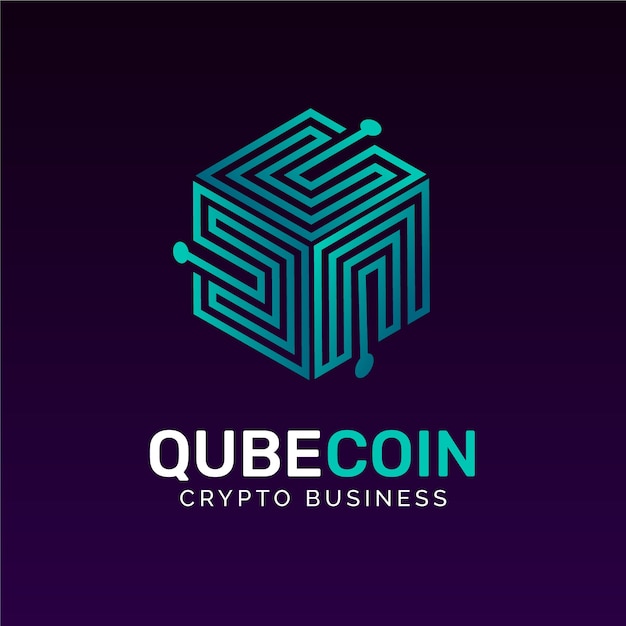 plantilla de logotipo de cripto gradiente