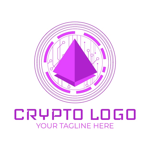 plantilla de logotipo de criptografía plana