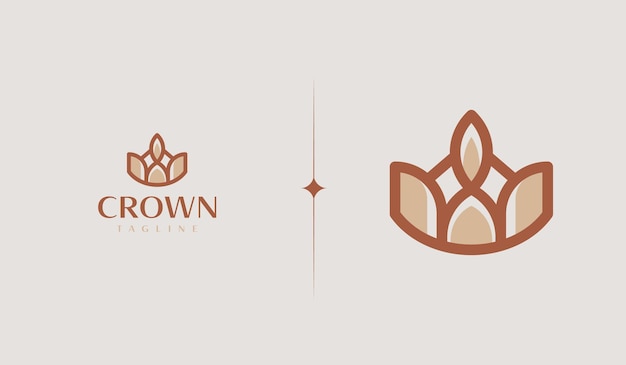 Plantilla de logotipo Crown Monoline Símbolo premium creativo universal Ilustración vectorial Plantilla de diseño minimalista creativo Símbolo para la identidad empresarial corporativa