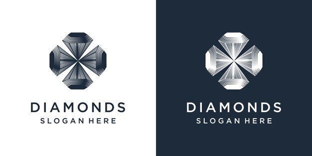 Plantilla de logotipo de cuatro diamantes