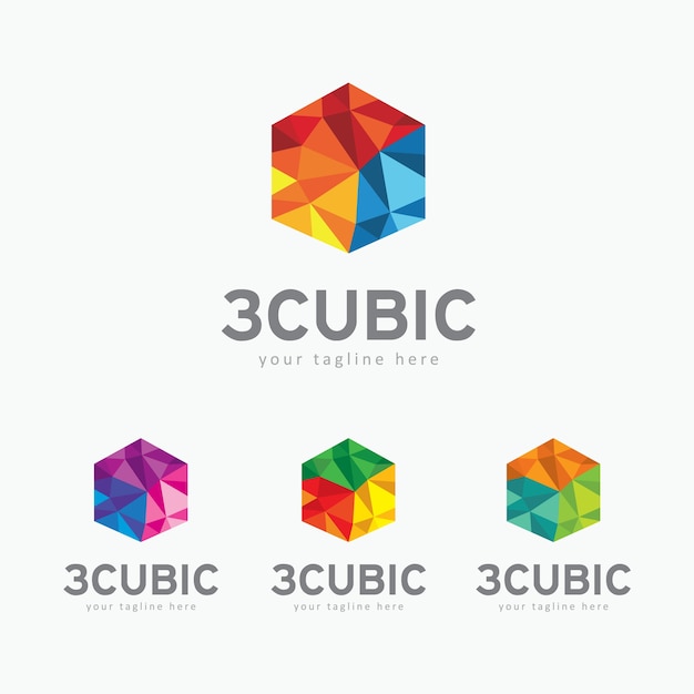 Vector plantilla de logotipo cúbico