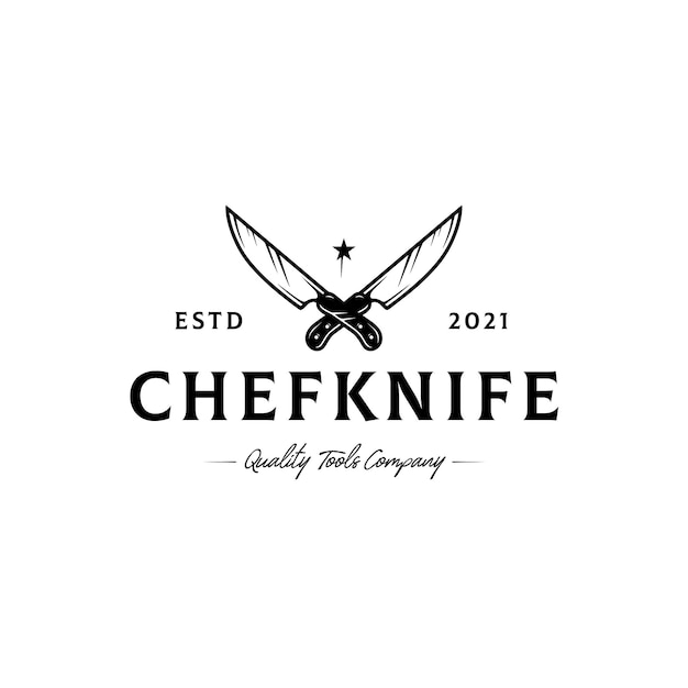 Plantilla de logotipo de cuchillo de chef