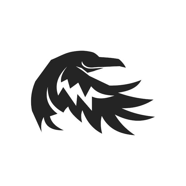 plantilla de logotipo de cuervo icono de identidad de marca aislado resumen gráfico vectorial