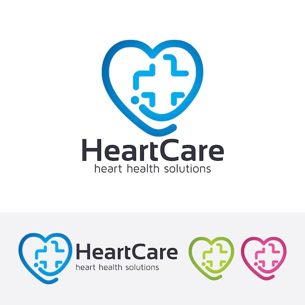 Plantilla de logotipo de cuidado del corazón