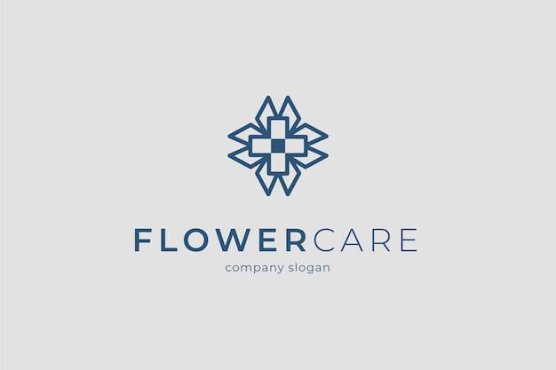 Plantilla de logotipo de cuidado de flores