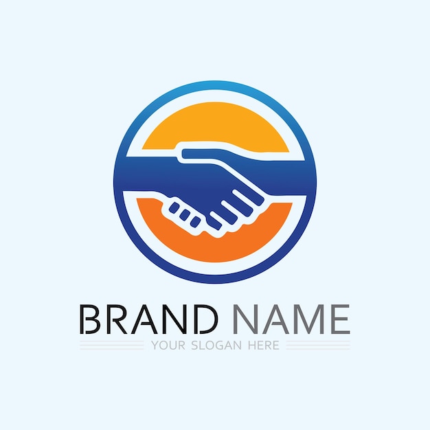 plantilla de logotipo de cuidado de la mano icono vectorial negocio