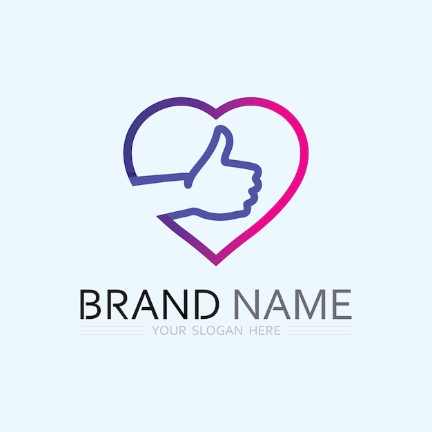 plantilla de logotipo de cuidado de la mano icono vectorial negocio