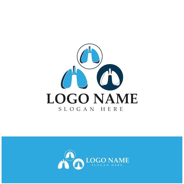 Plantilla de logotipo de cuidado y salud pulmonaremblemaconcepto de diseñosimbólico creativoilustración vectorial