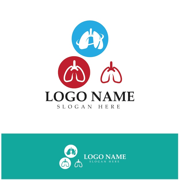 Plantilla de logotipo de cuidado y salud pulmonaremblemaconcepto de diseñosimbólico creativoilustración vectorial