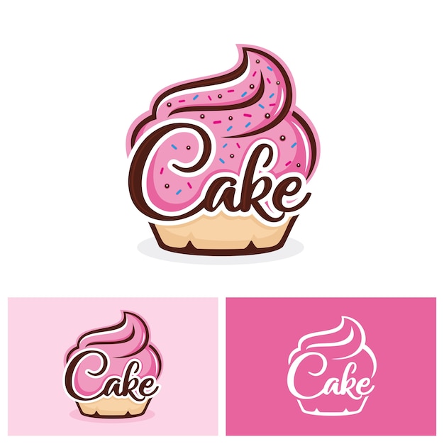 Vector plantilla de logotipo de cupcake