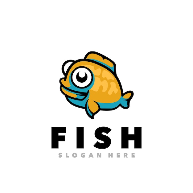La plantilla del logotipo de Cute Fish es simple