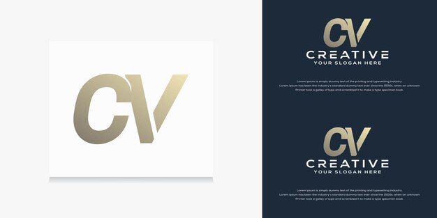 Vector plantilla de logotipo de cv de letra inicial abstracta