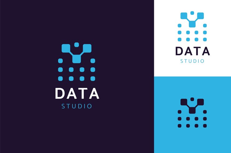 Vector plantilla de logotipo de datos de diseño plano