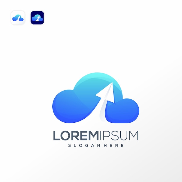 plantilla de logotipo de datos en la nube